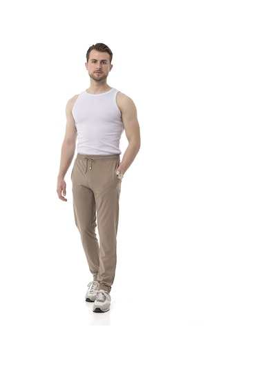 Monox Erkek Slim Fit Likralı Jogger Pantolon Bej