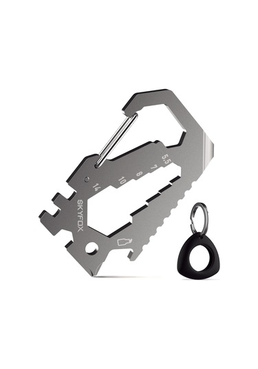 Kangvka Skyfox 12-in-1 Kredi Kartı Edc Çok Amaçlı Alet, 420 Paslanmaz Çelik, Anahtar Zinciri Ve Airtag Kılıfı İle