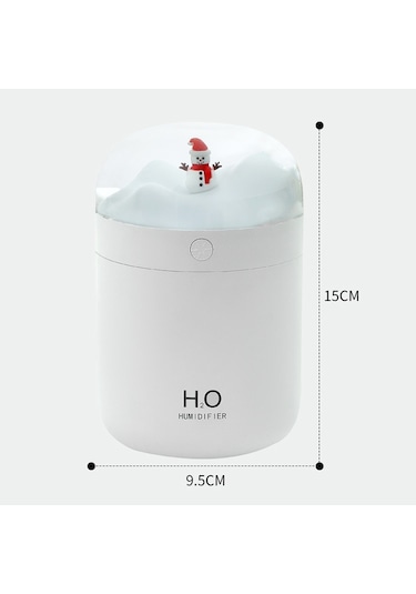 Sones 500ml Kar Adamı Nemlendirici Usb Masaüstü Büyük Kapasiteli Renkli Ortam Işığı Hava Nemlendirici