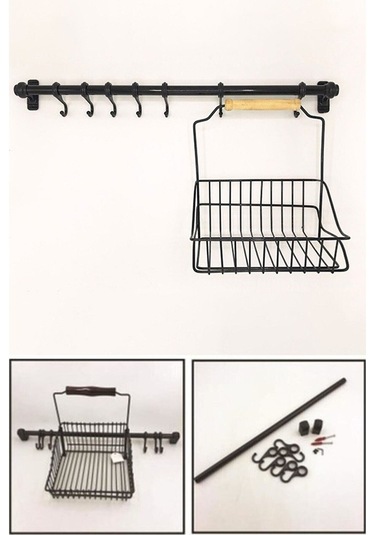 Retro Mutfak Seti Askılı Ve Sepetli.