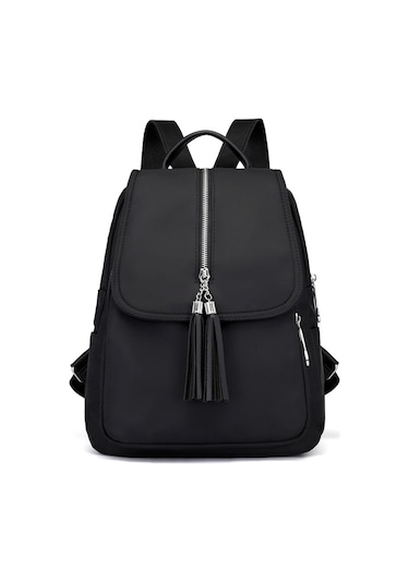 Fosenze Kadınlar İçin Sırt Çantası, Su Geçirmez Nilon Oxford Kumaş, Anti-hırsızlık Cep, Tassel Tasarım, Seyahat Ve Günlük Kullanim İçin Siyah Çok Renkli