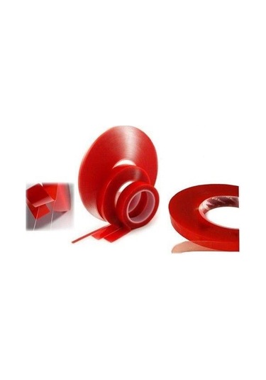 Çift Taraflı Bant 20mm X 5 Mt. Kırmızı Şeffaf