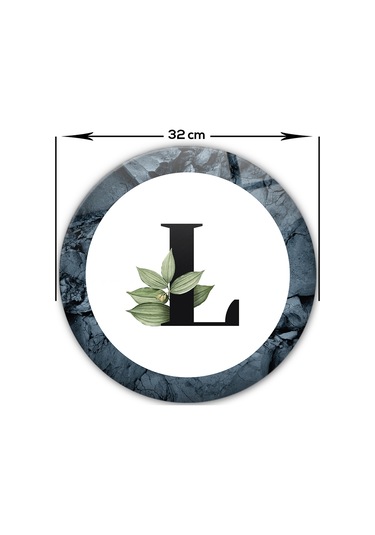 Decorita Cam Kesme Tahtası - Cam Kesme Tablası - Harfli Tasarım L Çap 32 CM