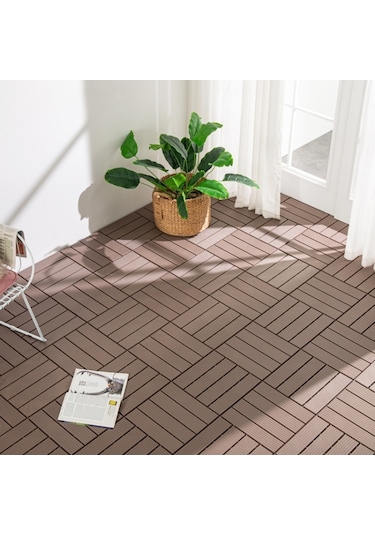 Sones Açık Balkon Plastik Ahşap Su Geçirmez Korozyon Önleyici Sızdırmazlık Zemin, Renk: 1. Köşe Diğer