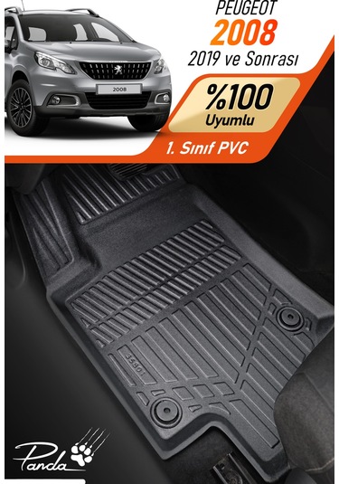 Siyah Peugeot 2008 2019- Sonrası 4d Havuzlu Paspas Takımı