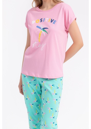 Rolypoly Positive Stay Pembe Kadın Pijama Takımı
