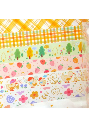 Samdoo "6'lı Altın Folyolu Şirin Bant Seti - Dıy Ve Hediye Paketleme İçin 15mm Genişlik"