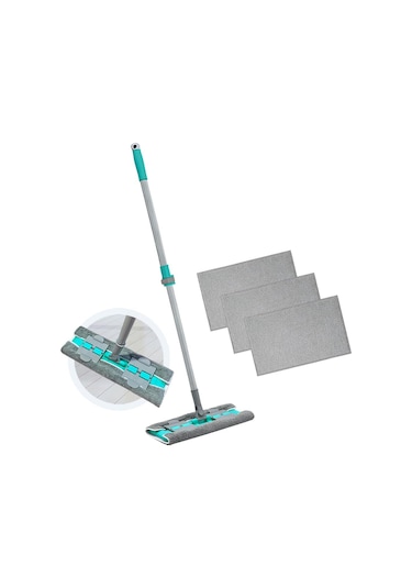 Smarter Magıc Mop + 3 Yedek Mop Paspas Mandallı Yüzey Temizlik Havlusu Bezi Uyumlu