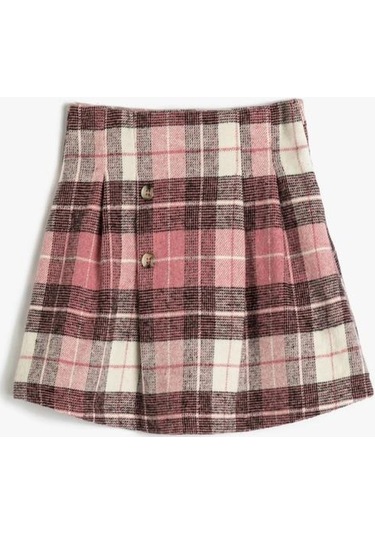 Koton Kız Çocuk Etek Piliseli Beli Lastikli Düğme Detaylı 001