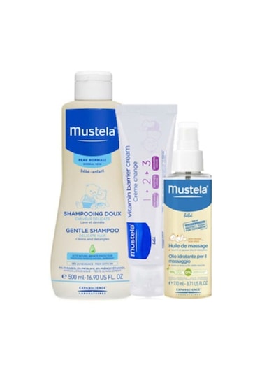 Mustela Günlük Set | Şampuan - Masaj Yağı - Pişik Kremi