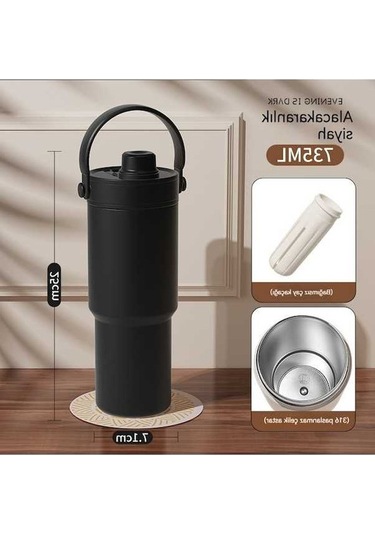 Pazly Yüksek Ve Termos Taşına Siyah Siyah Seramikiçtank Saman Paslanmazçelik Kapiteli Jian İle Fincan Fincan Fan Eş Den Degerli Çiftçi Büyük Ara 316 Hn Siyah