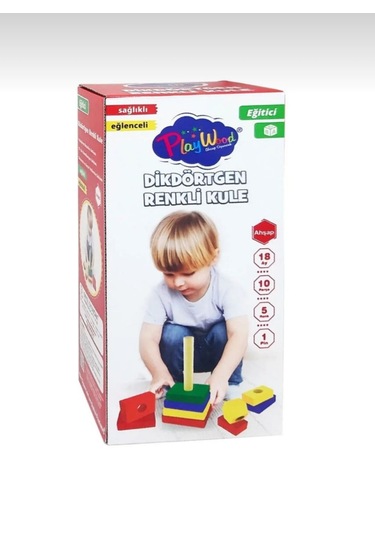 Dikdörtgen Renkli Kule 10 Parça Eğitici Sağlıklı Ve Eğlenceli