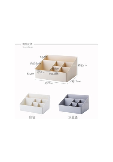 Leezsing T6141 Masaüstü Çeşitli Eşyalar Saklama Kutusu Ev Oturma Odası Saklama Kutusu Kalınlaştırılmış Plastik Çok Izgaralı Kozmetik Saklama Kayısı