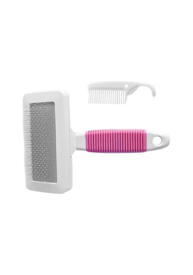 Markapet Temizleme Aparatlı Kedi Köpek Tarağı 12 Cm-15 Cm Large Pembe