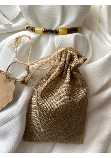 İlknur Doğal Taş Evi Kehribar Ve Hematit Bileklik Sarı - Siyah