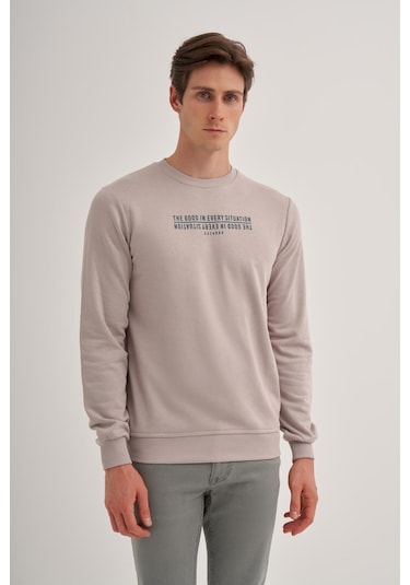 Cazador Erkek 3 İplik Şardonsuz Sweatshirt 5221 Gri Gri