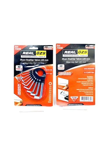 10 Parça Kartlı Alyan Anahtar Takım Seti120mm-no-1.5-10 5023