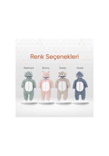 Gezenbebe Hero Kahraman Kapüşonlu Welsoft Bebek Tulum Gri