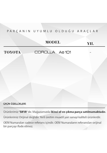 Toyota Corolla Uyumlu için Kilometre Sıfırlama Tarağı