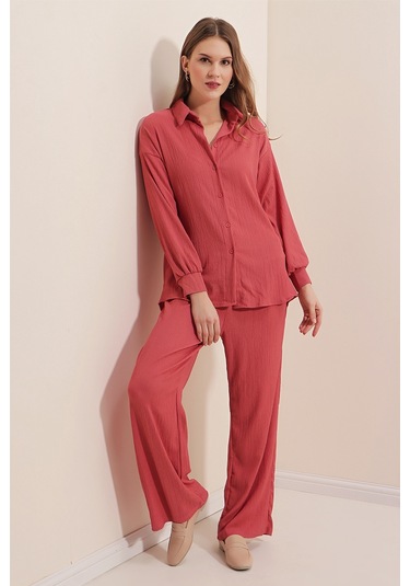 Bigdart 5858 Örme İkili Takım - Gül Kurusu 001