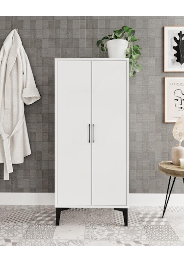 Viyana 2 Kapaklı Banyo Dolabı Çok Amaçlı Tamamı Mdf Beyaz