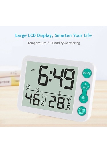 Pazly Lcd Ekranlı Dijital Termometre & Higrometre - İç Mekan Sıcaklık/nem Ölçer, Zamanlayıcı