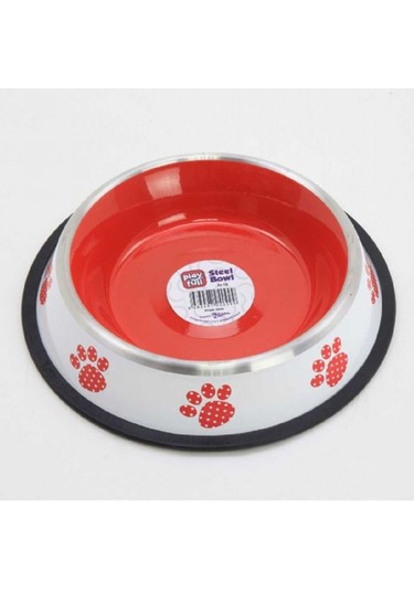 Playfull Renkli Pati Desenli Çelik Mama ve Su Kabı 32 Oz PFMK-4099