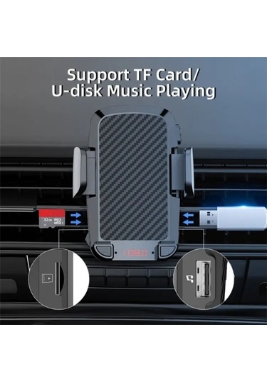 Sones Cs14 Araç İç Hava Firar Dağı Telefon Standı Mp3 Çalar Fm Bluetooth Verici