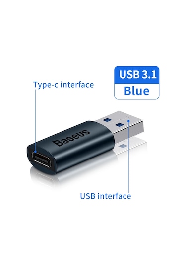 Baseus Baseus Usb 3.1 Tip C Otg Adaptör Usb C Erkek Usb A Dişi Dönüştürücü 10 Gbps Macbook UyumluSamsung Xiaomi Altın Chına