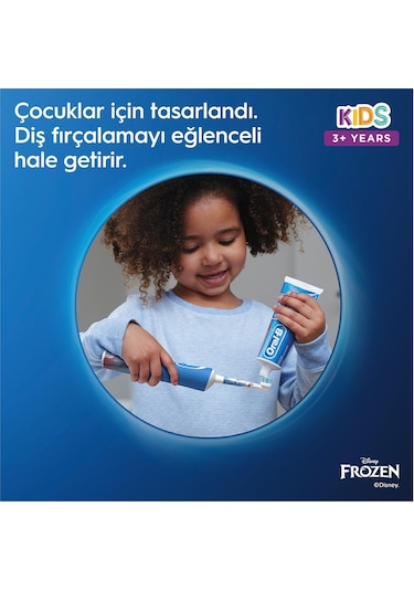 Oral-B D100 Vitality Frozen Özel Seri Çocuklar İçin Ekstra Yumuşak Şarj Edilebilir Diş Fırçası + Seyahat Kabı