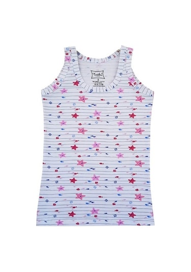 Tutku 6Lı Kız Çocuk Geniş Askılı Atlet Empirme Pamuklu Renkli