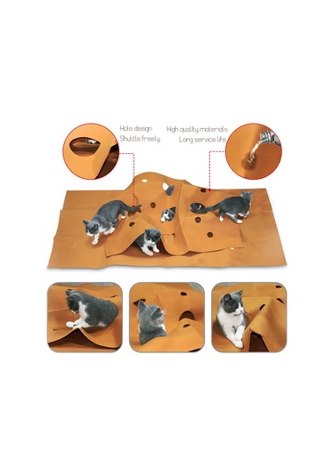 Vkemall Kedi Oyuncaklı Katlanır Yatak - Tünel Tasarımlı, Dayanıklı Ve Kolay Temizlenebilir