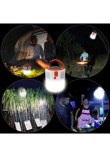 Jfyoda Çok Fonksiyonlu Usb Kamp Fener Taşınabilir Güneş Paneli Beyaz