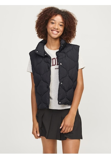 Jack & Jones Kadın Düz Renk Kolsuz Yelek - Sena Black Siyah