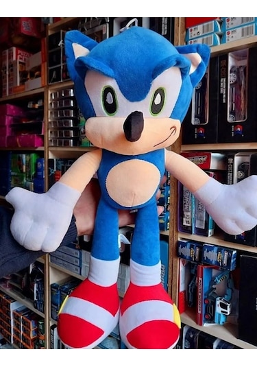 Sonıc Peluş 45 Cm Büyük Boy Oyuncak Sonic Yurtdışı Orjinal Sonik