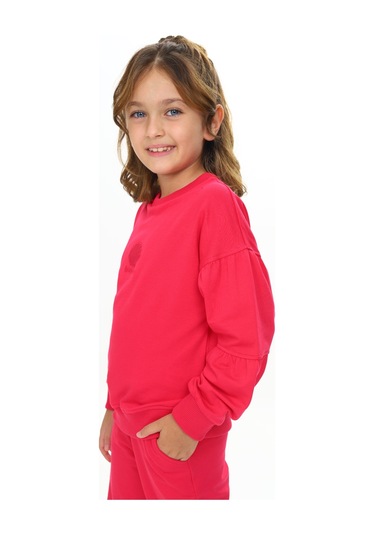 Toontoy Kız Çocuk Deniz Kabuğu Nakışlı Eşofman Takım Koyu Fuşya