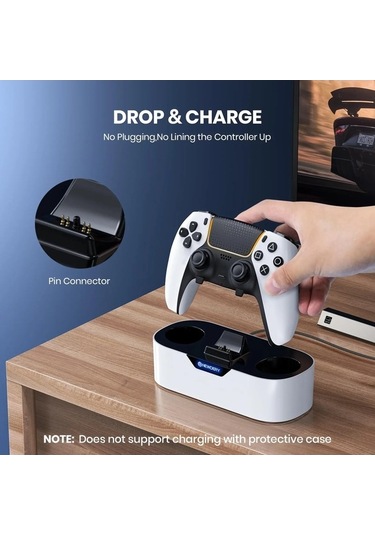Novahub Newdery Ps5 Denetleyici Şarj İstasyonu, Playstation 5 Denetleyicileri İçin Beyaz, Model Zhx-n4p01, Amerika Birleşik Devletleri Beyaz Beyaz
