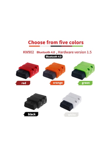 Mufunye: Araç Tanılama Tarayıcı - Kw902 Mini Bt 4.0 Kablosuz Obd-ıı Dedektörü, Ios/android Uyumlu Otomatik Test Cihazı