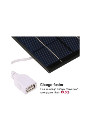 Pazly 2.5w/5v Taşınabilir Usb Güneş Şarj Cihazı Monokristalin Panel Kamp Seyahat Şarjı