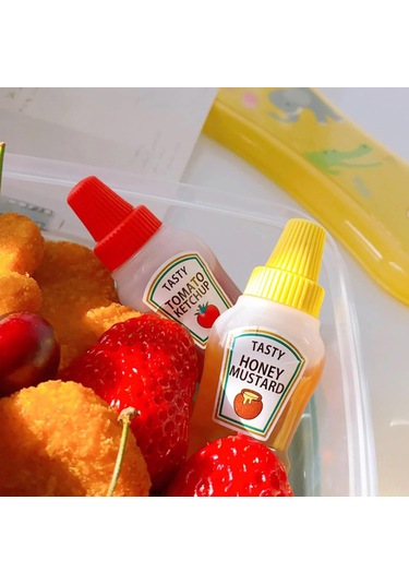 Qingmipy 4'lü Çocuk Lunch Sosu Dağıtıcı, Pe+pp Materyal, Sıkma Kapaklı, Leakproof, Transparan, Yemek Kutusu Aksesuarı, 25 Ml Diğer