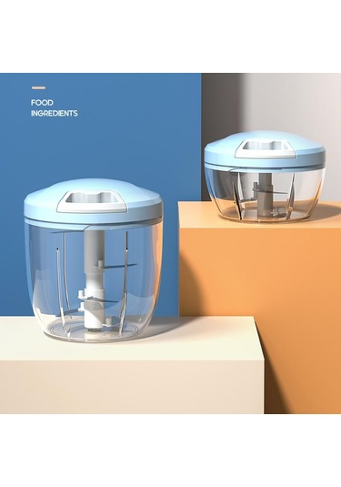 1 Adet Sarımsak Doğrayıcı Manuel Sarımsak Presi Yiyecek Sebze Kesici Et Kıyma Makinesi Mutfak Aletleri El Kıyma Makinesi Sarımsak Ezici Mavi