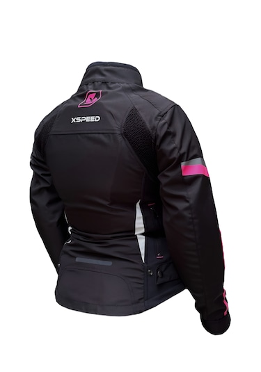 Xspeed Hera 4 Mevsimlik Korumalı Kadın Motosiklet Montu Pembe