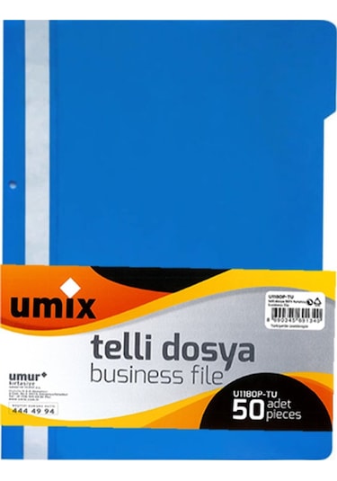 Umix Telli Dosya 50 Adet - Mavi Dosya 50'li