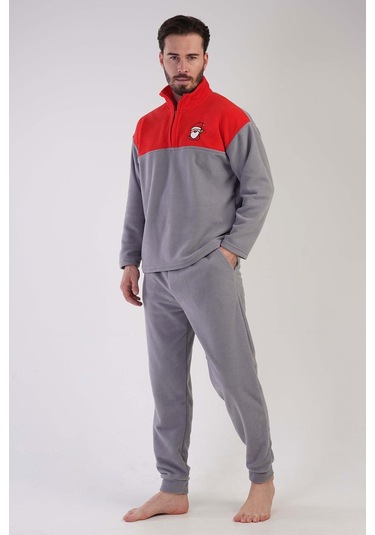 Erkek Uzun Kol Polar Gri Pijama Takım C2t8n1o303 001