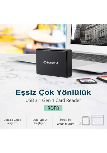 Transcend Ts-Rdf8K2 Rdf8 Usb 3.0 Siyah Kart Okuyucu
