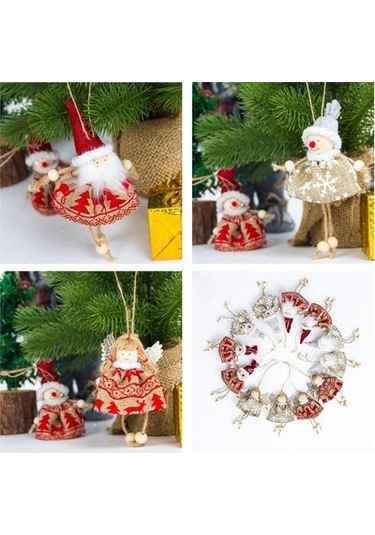 Lijinxu Noel Noel Baba Bebek Asılı Ağaç Süsleri Kolye Ev