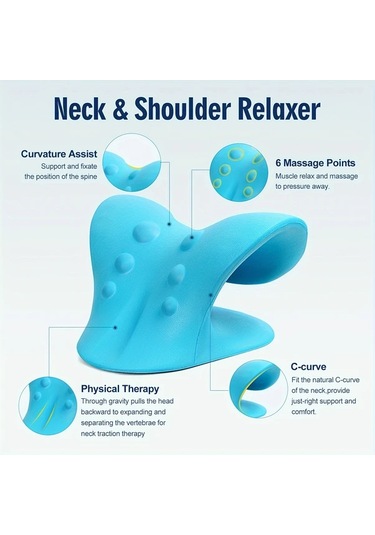 Elmpaly Siyah Eva Boyun Ve Omuz Rahatlatıcı C Şekilli Servikal Traksiyon Cihazı Masaj Yastığı Siyah