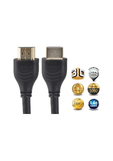 Goldmaster CAB-186 3D Altın Uçlu 1.5 M HDMI Kablo