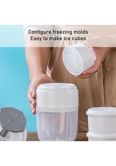 Pazly Cbtx Manüel Traşlı Buz Makinesi, 1 Kalıplı Ev Smoothie Makinesi Beyaz Beyaz