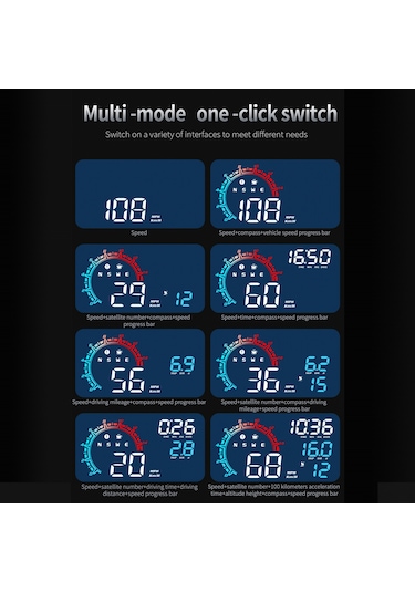 Mufunye 5.5 İnç Evrensel Hud Gösterge, Hız, Yükseklik, Sürüş Süresi Ve Tarih Görüntüleme İle Multicolor Gps Ekran